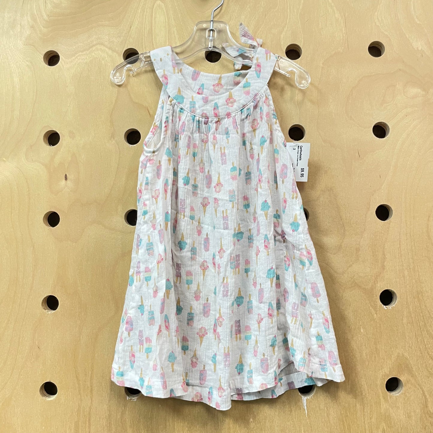 White Crepe Ice Cream Dress