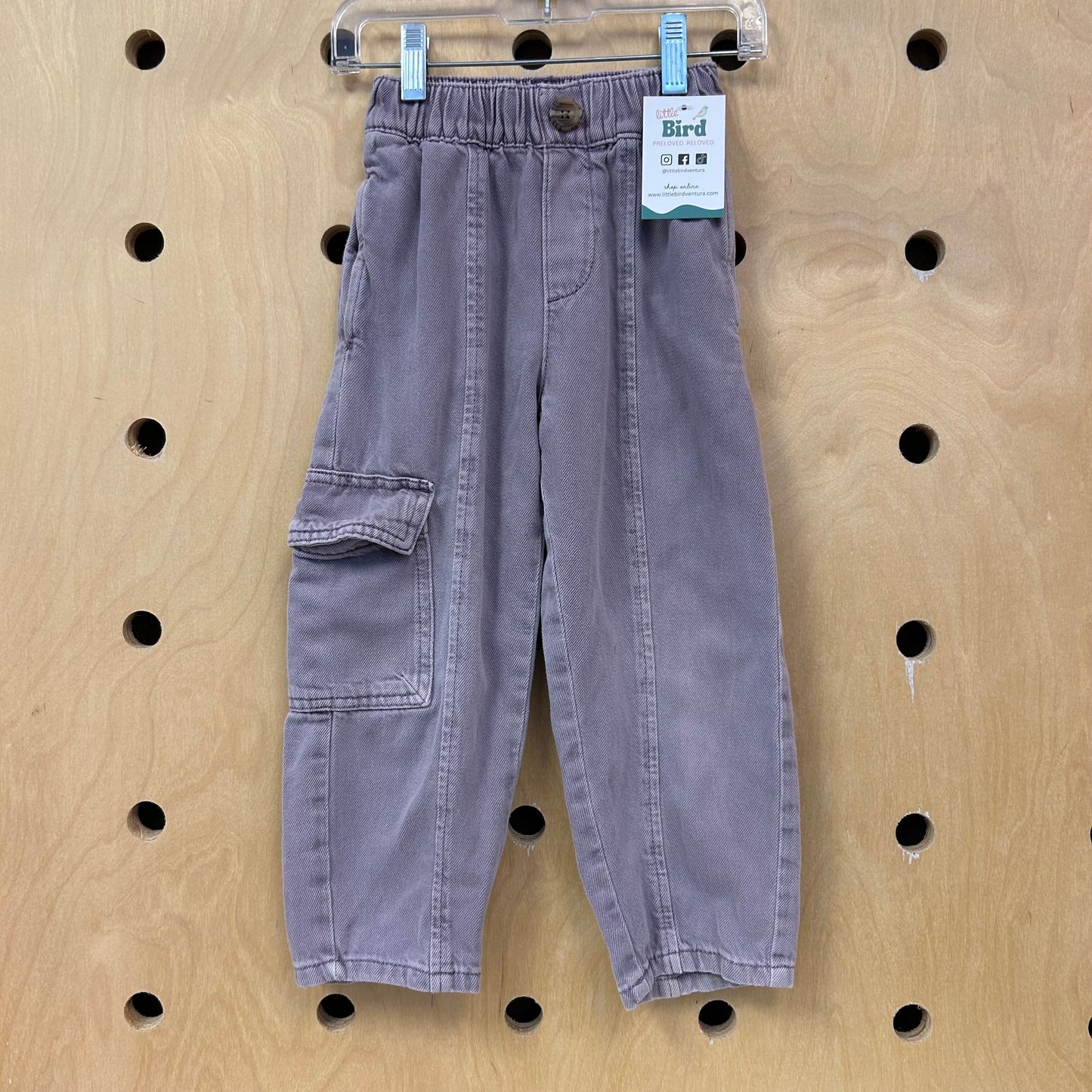 Lavender Pull On Cargo Denim