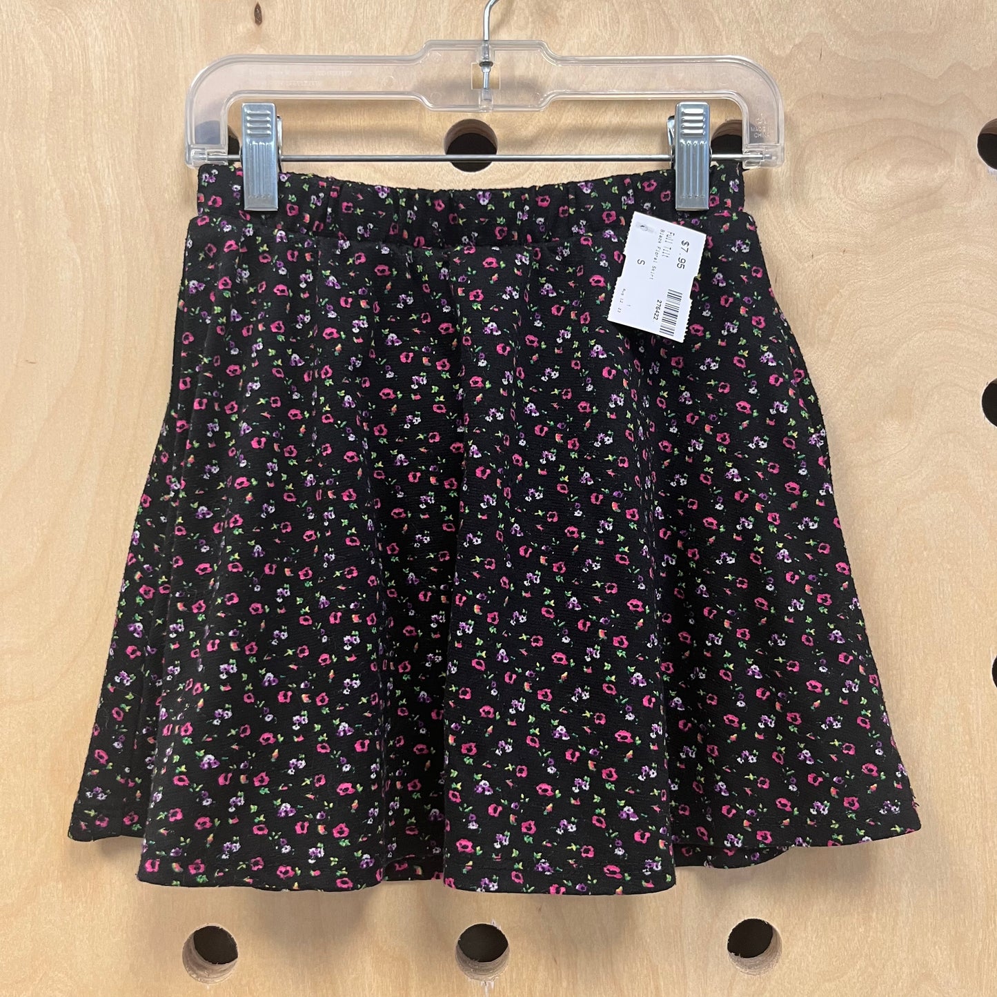 Black Floral Skirt