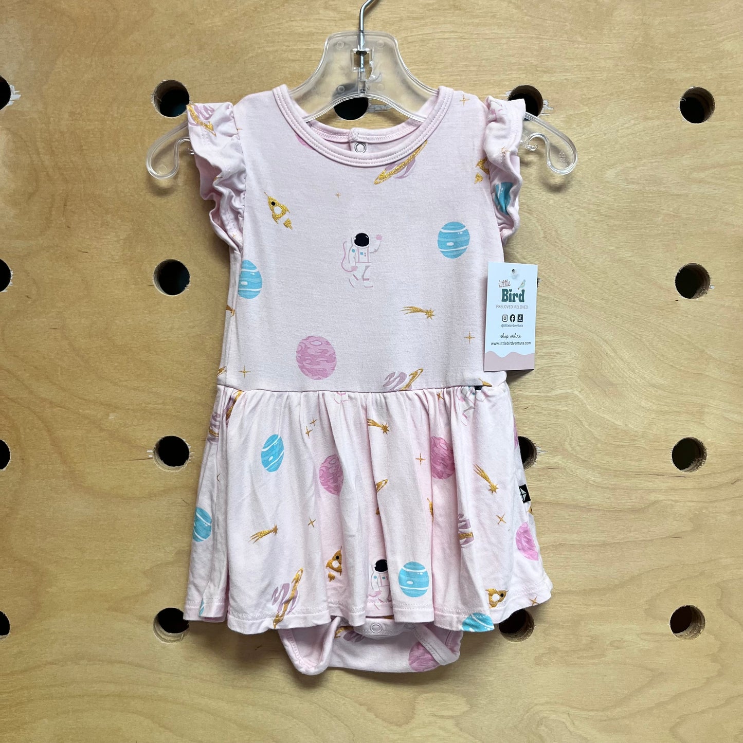 Pink & Gold Space Bamboo Bodysuit Dress