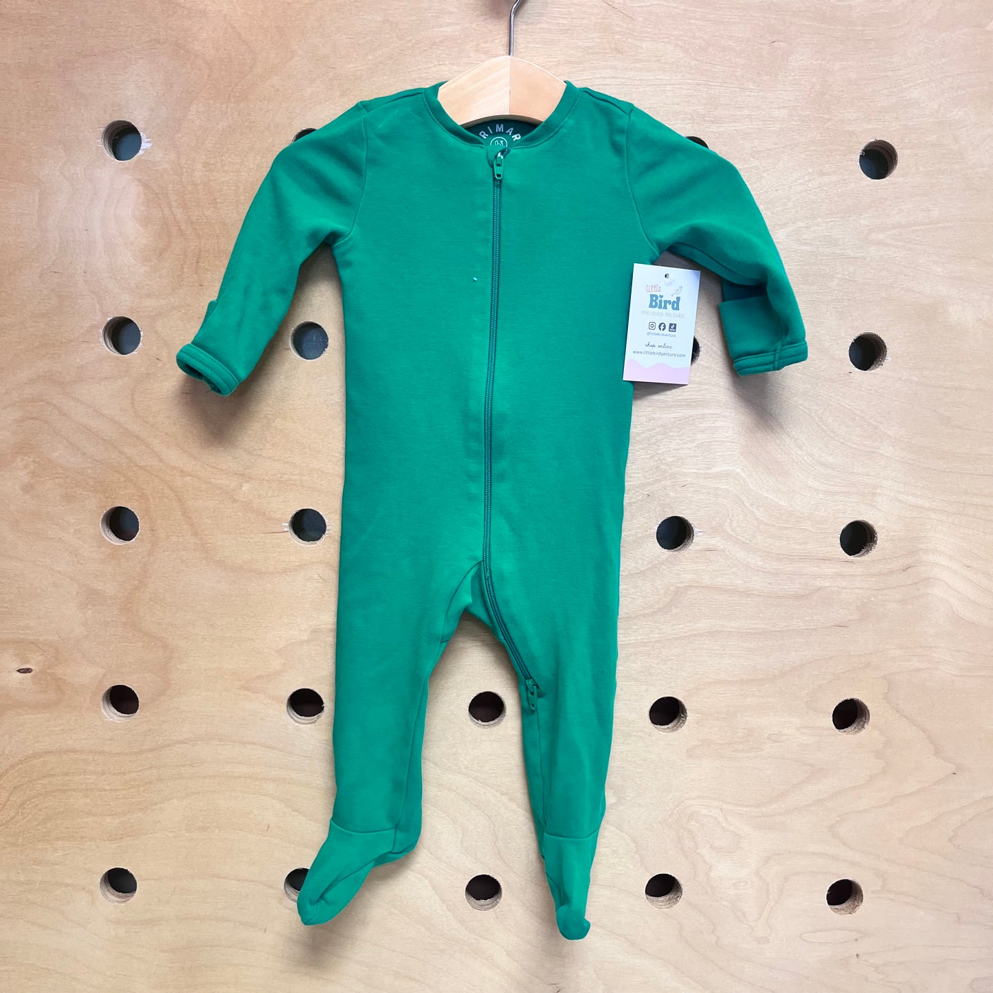 Organic Green 2-Way Zip Footies