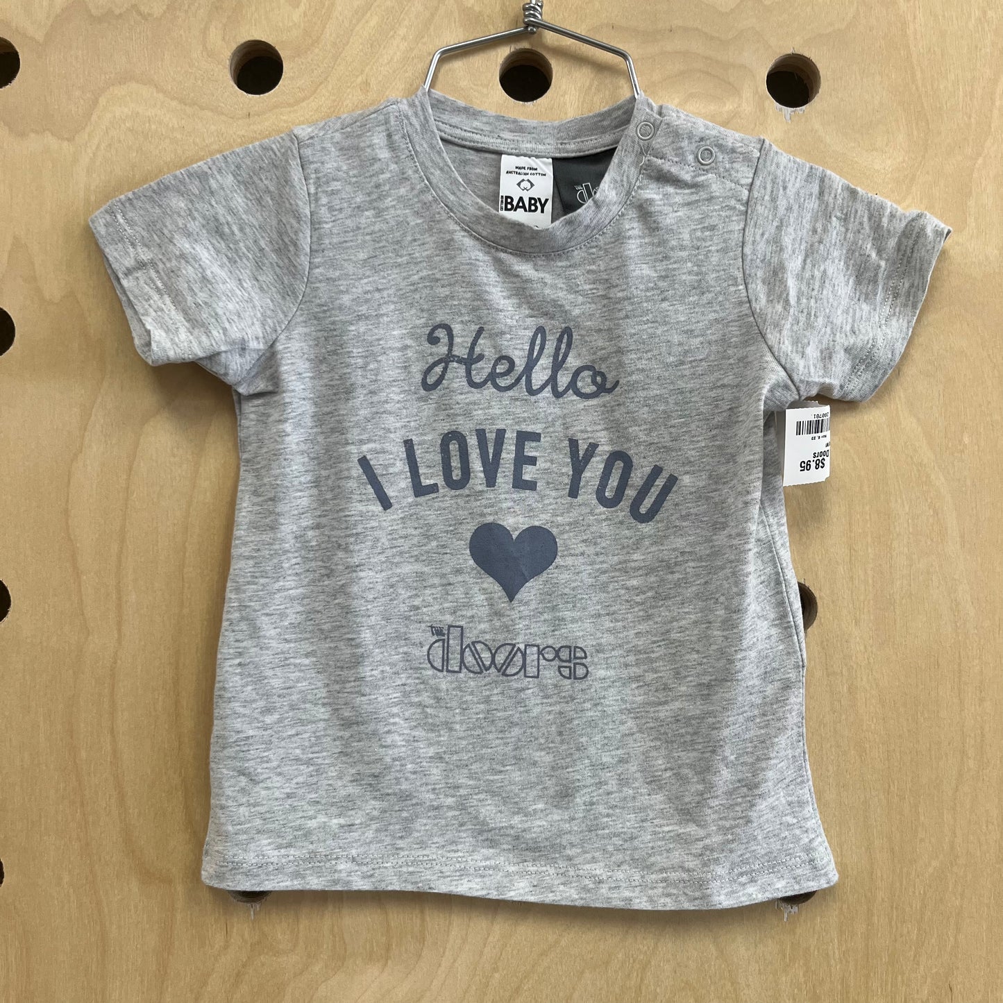 Grey Hello I Love You Tee NEW!