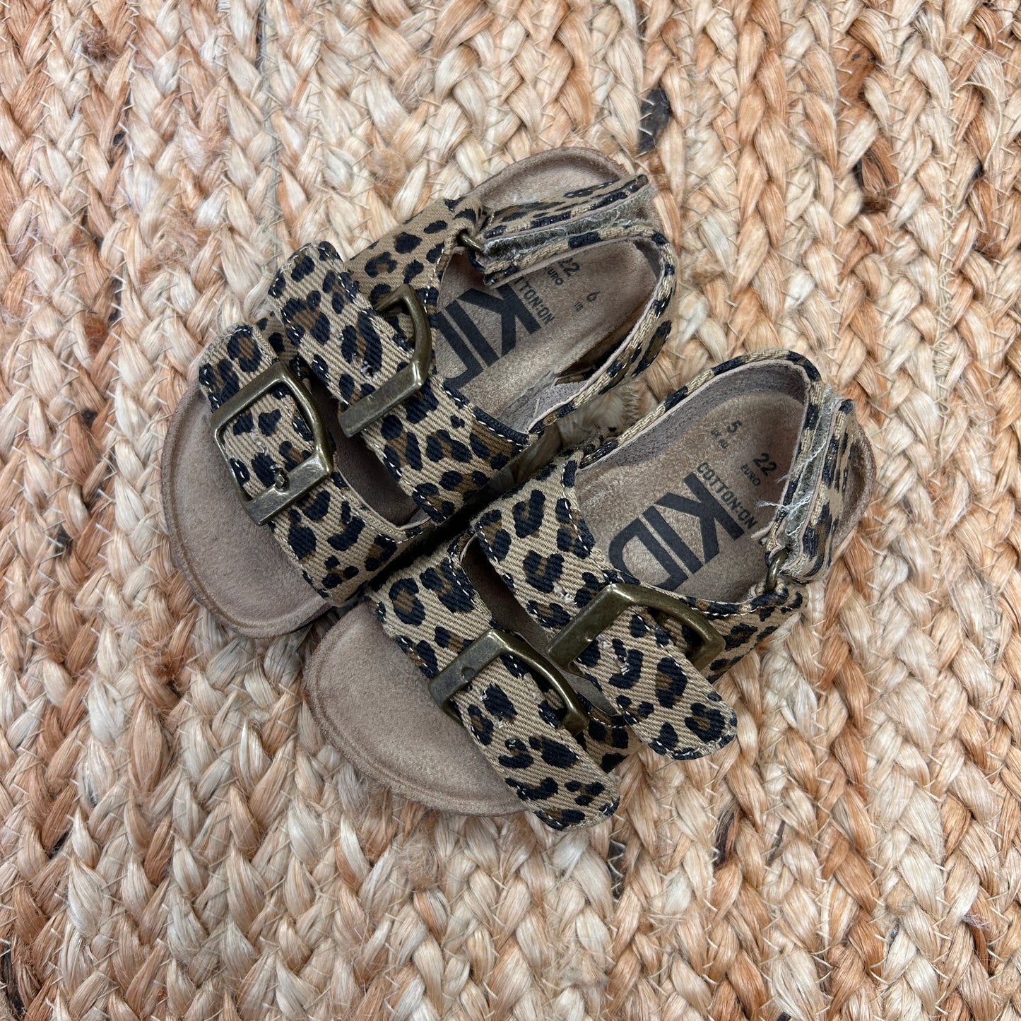 Leopard Print Buckled Sandals