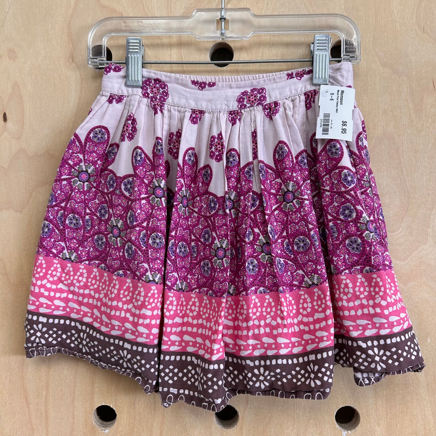 Mixed Print Paisley Skirt