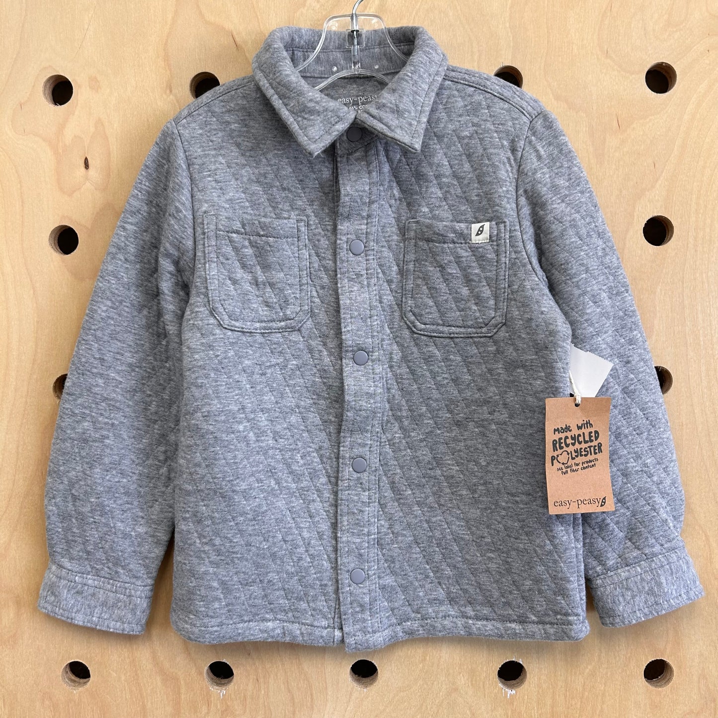 Grey Quilted Snap Jacket NEW!