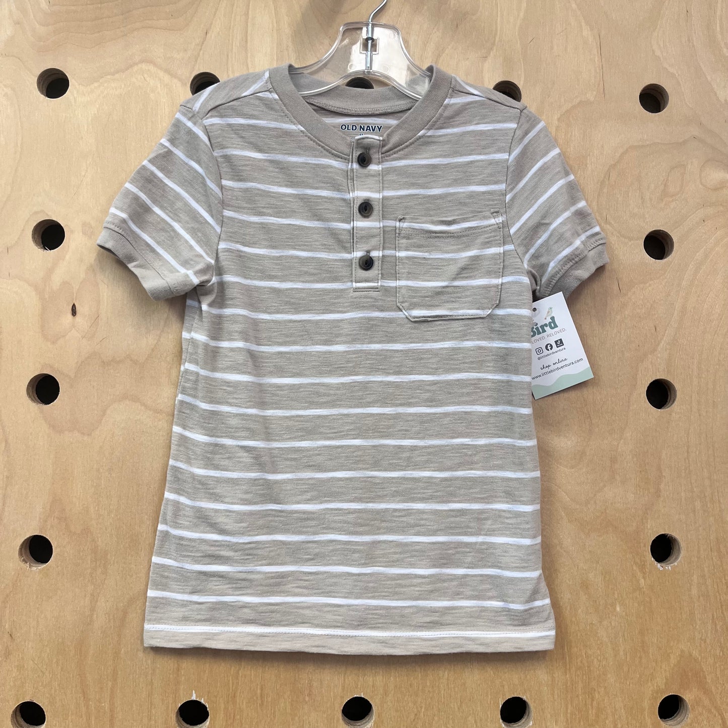 Tan/White Henley Tee