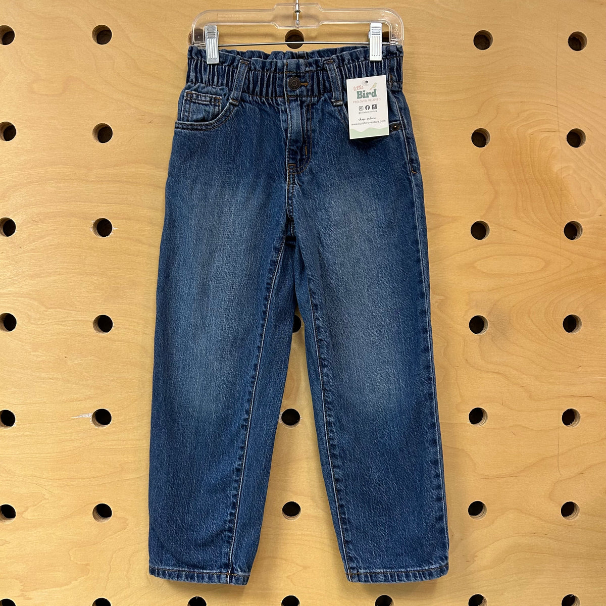 Medium Wash Paper Bag Waist Denim