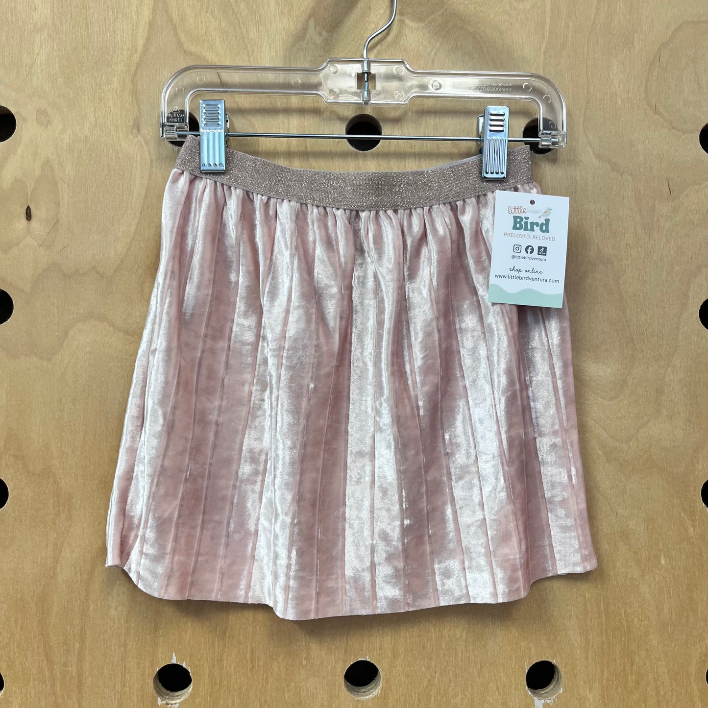 Pink Velour/Sparkle Waist Skirt