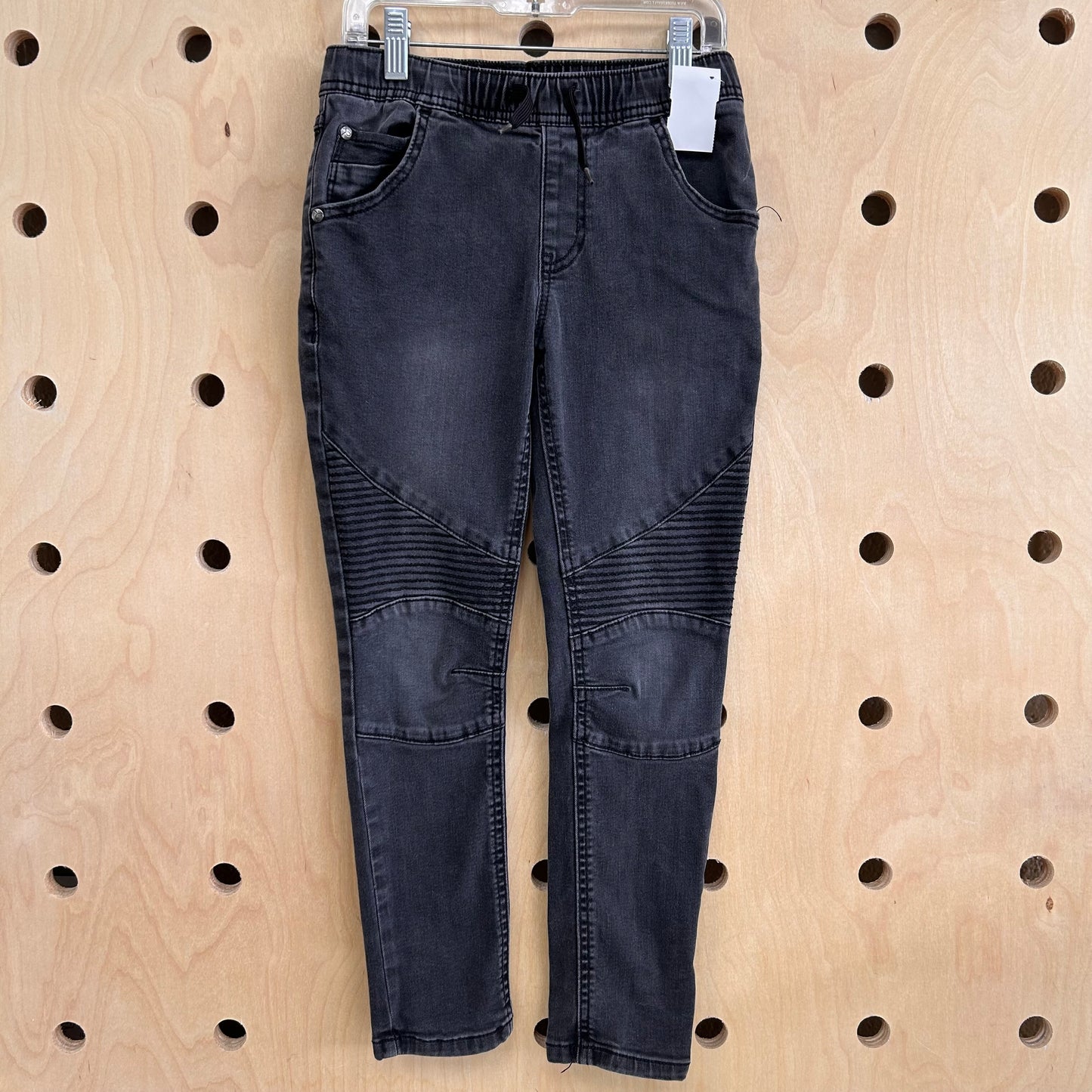 Black Moto Pull-On Denim