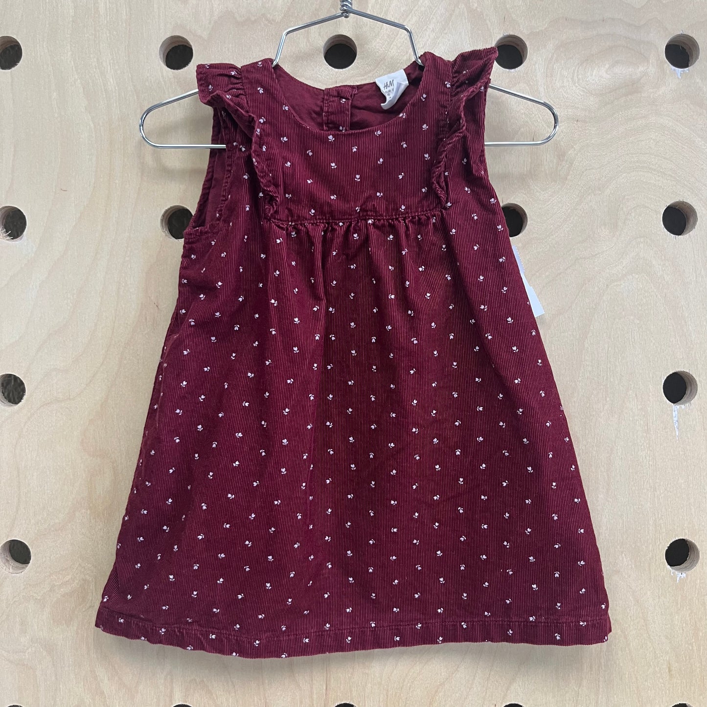 Burgundy Floral Cord Dress