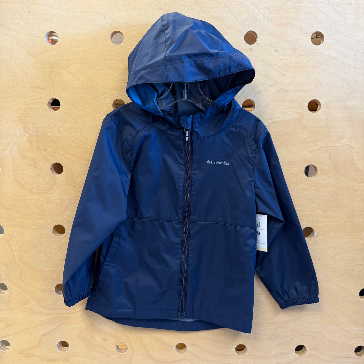 Blue Nylon Zip Hoodie