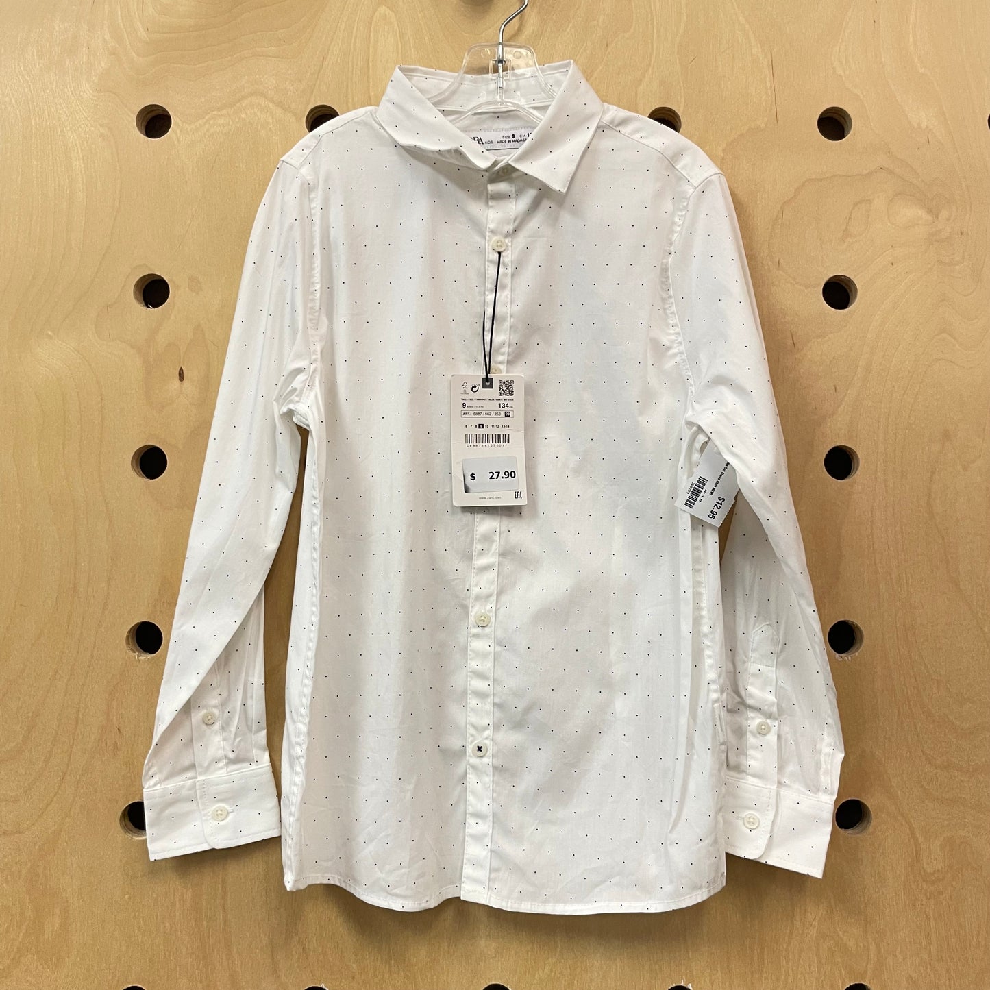 White Polka Dot Dress Shirt NEW!
