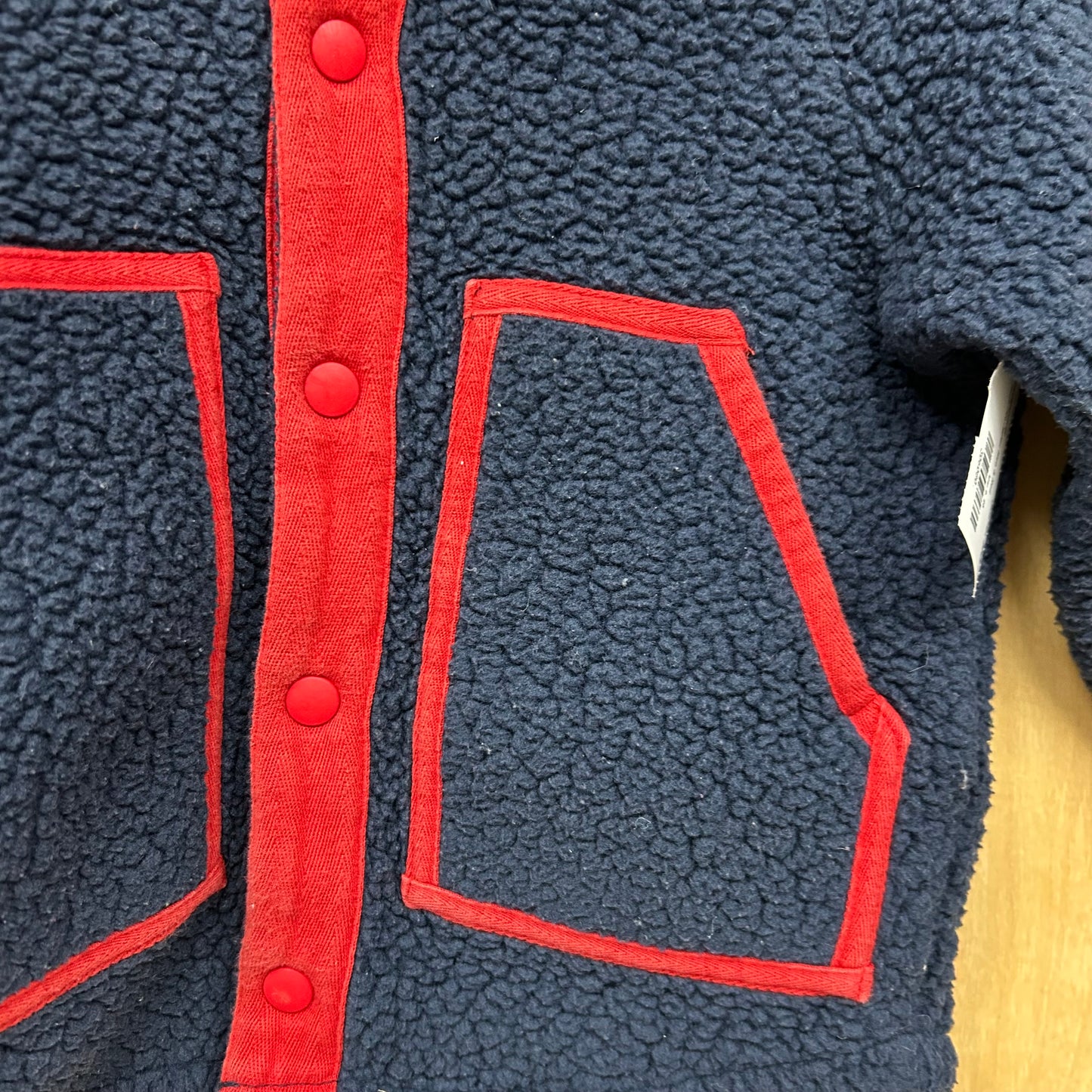 Baby Retro Pile Jacket Blue & Red