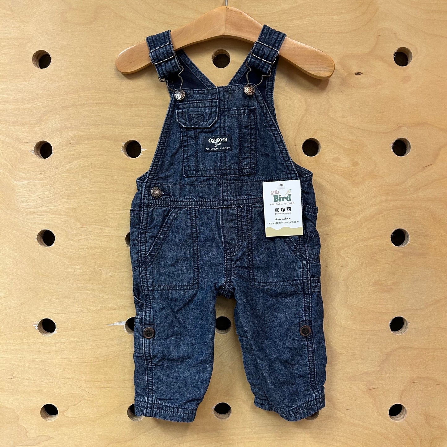 Lined Soft Denim Overalls