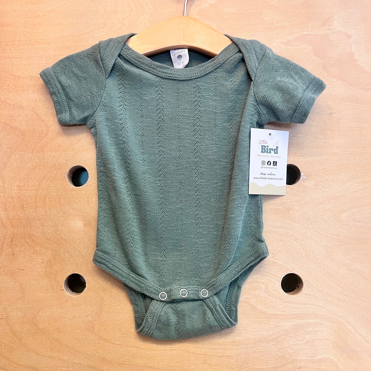 Organic Green Pointelle Bodysuit