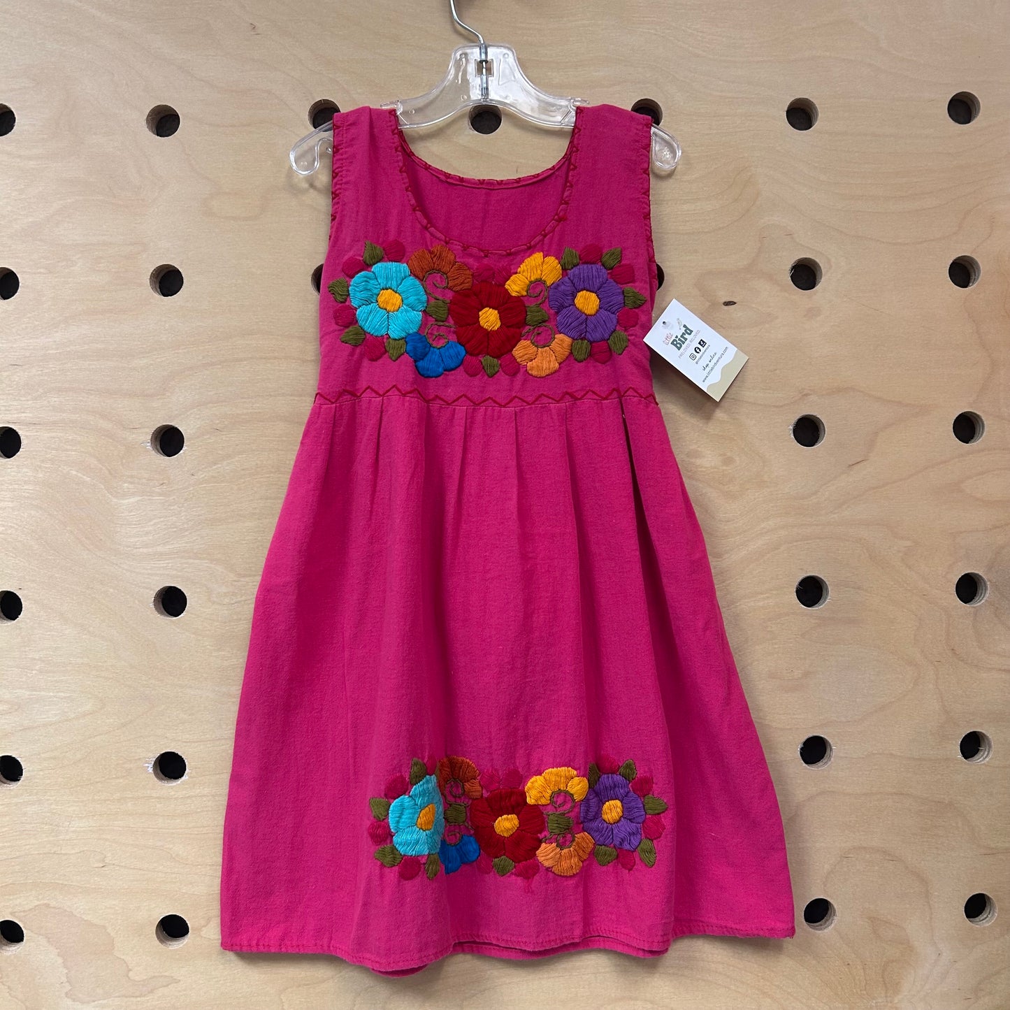 Pink Floral Embroidery Dress