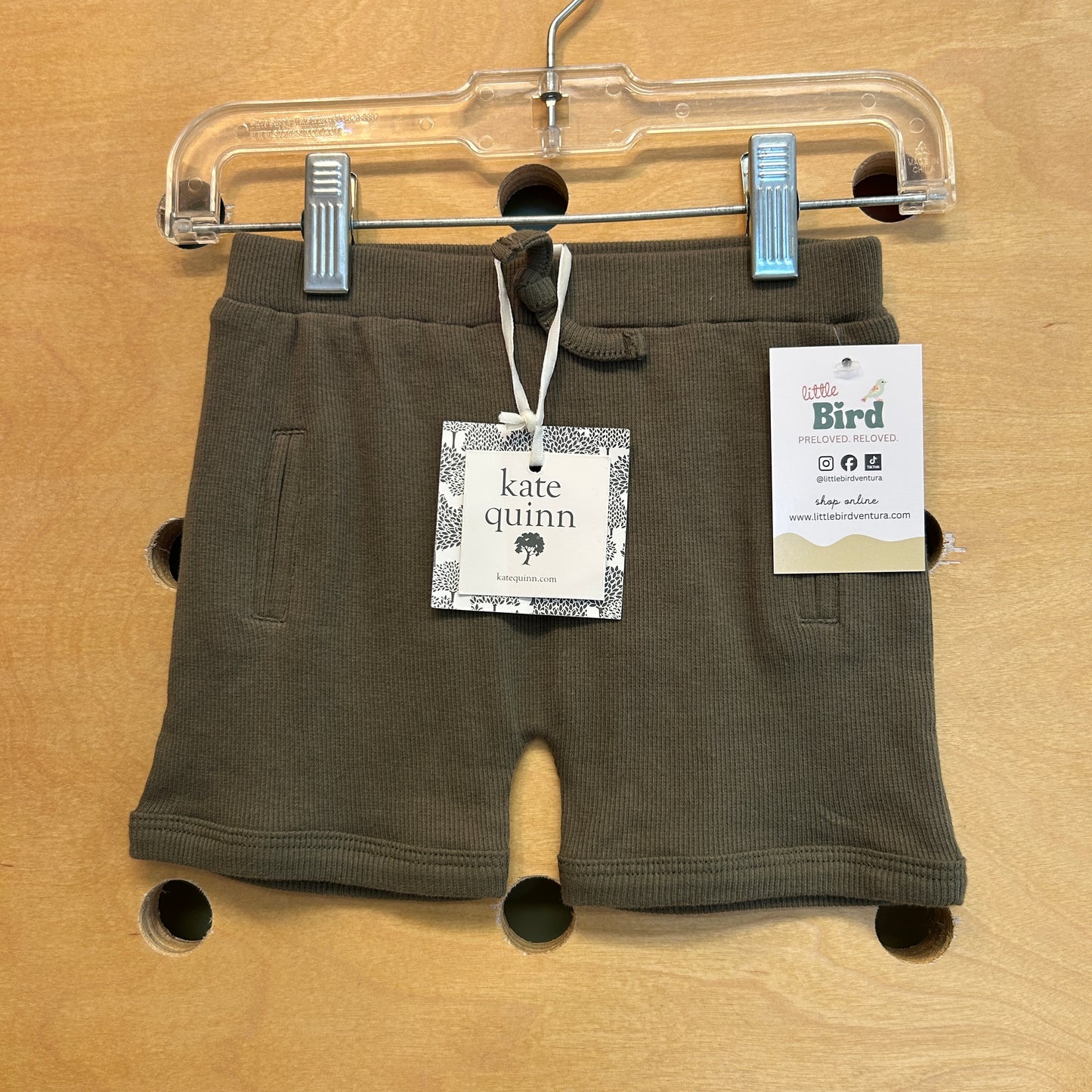 Organic Olive Ribbed Shorts NEW!