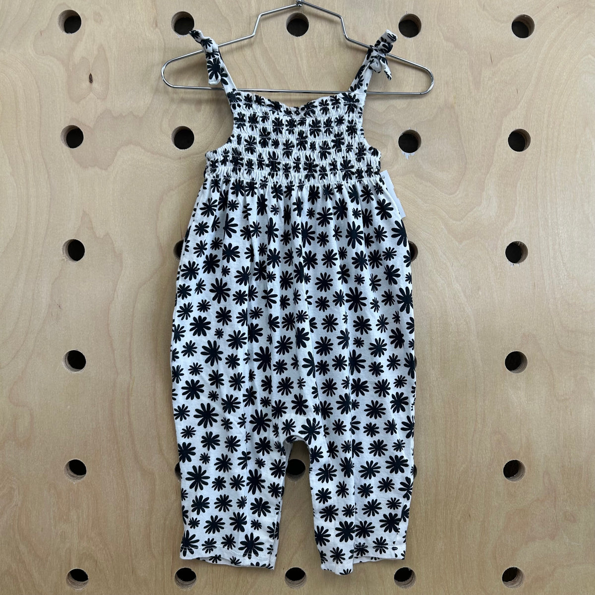 White + Black Floral Romper