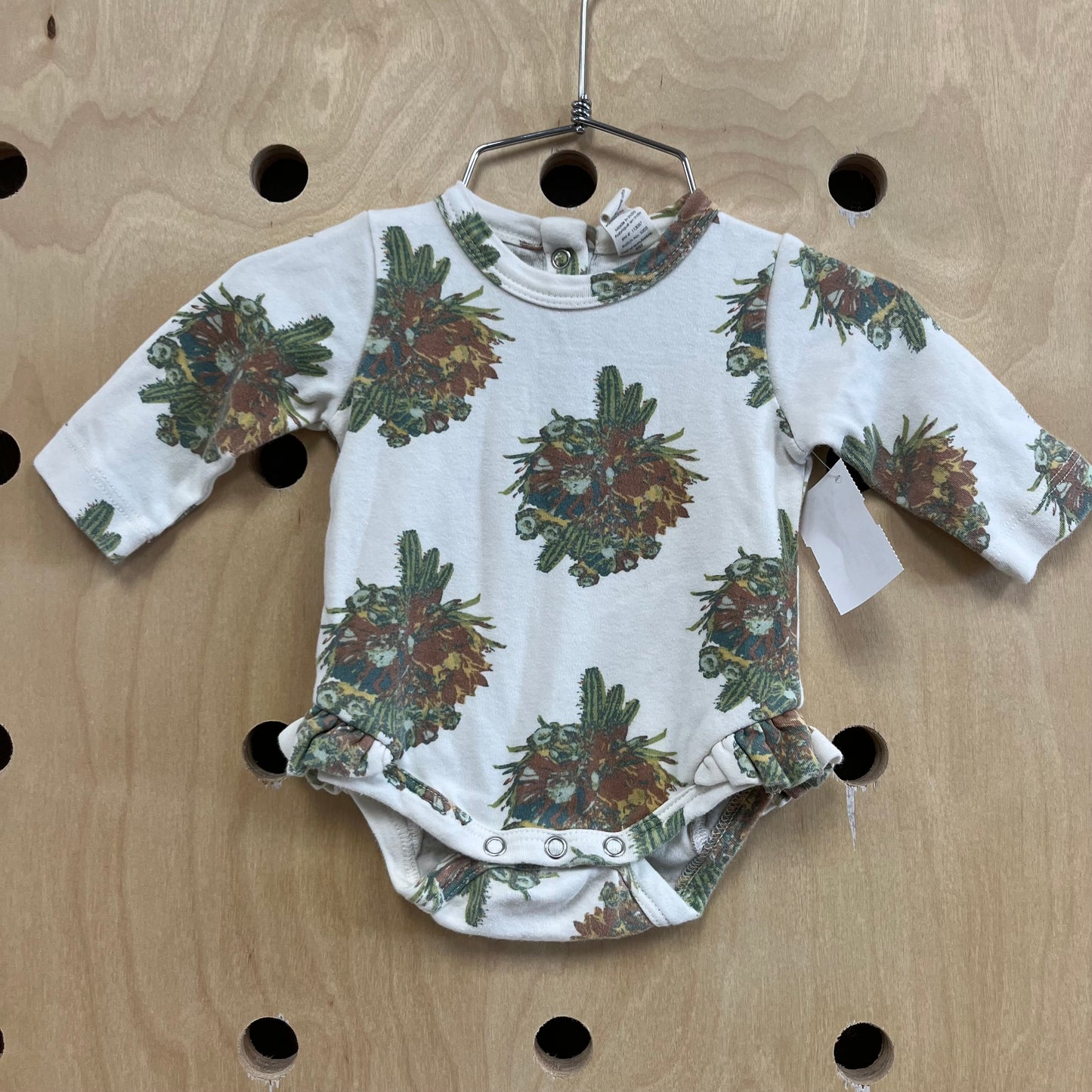 Organic White Cacti Blossom Bodysuit