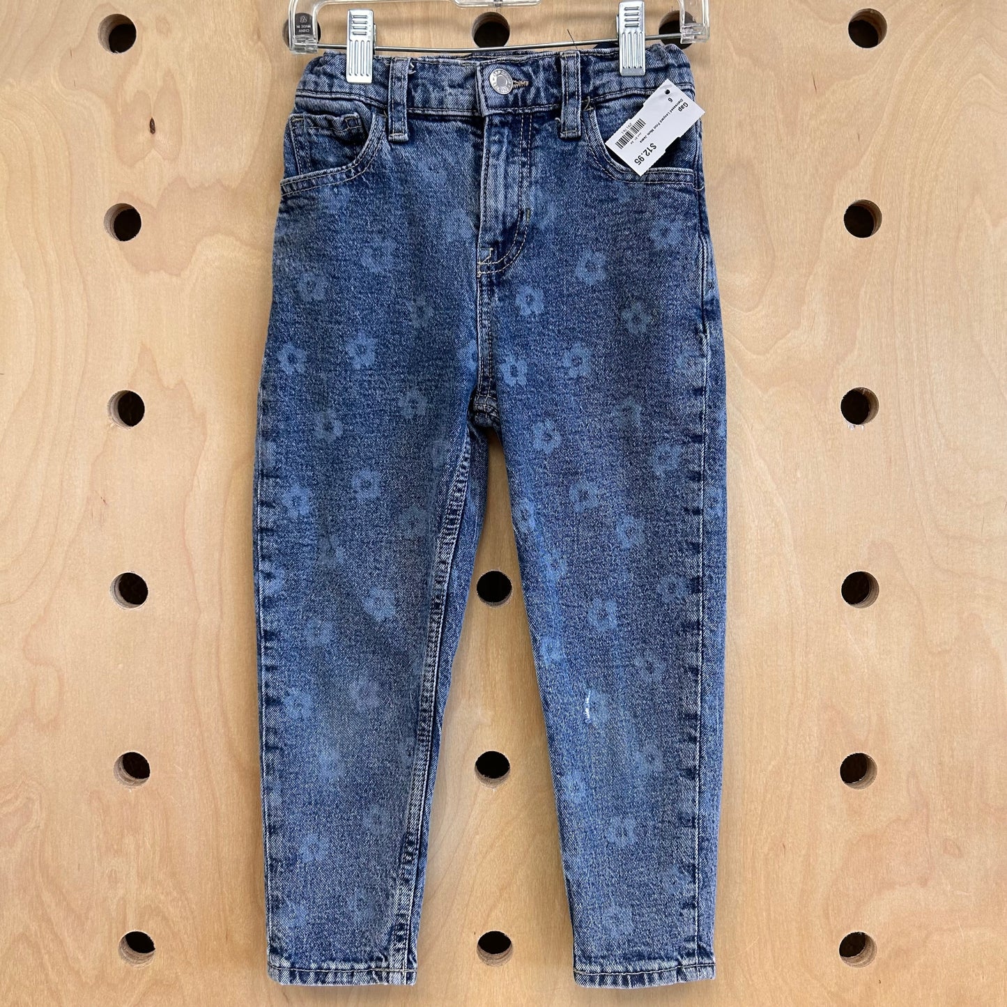 Distressed Leopard Print Mom Jeans