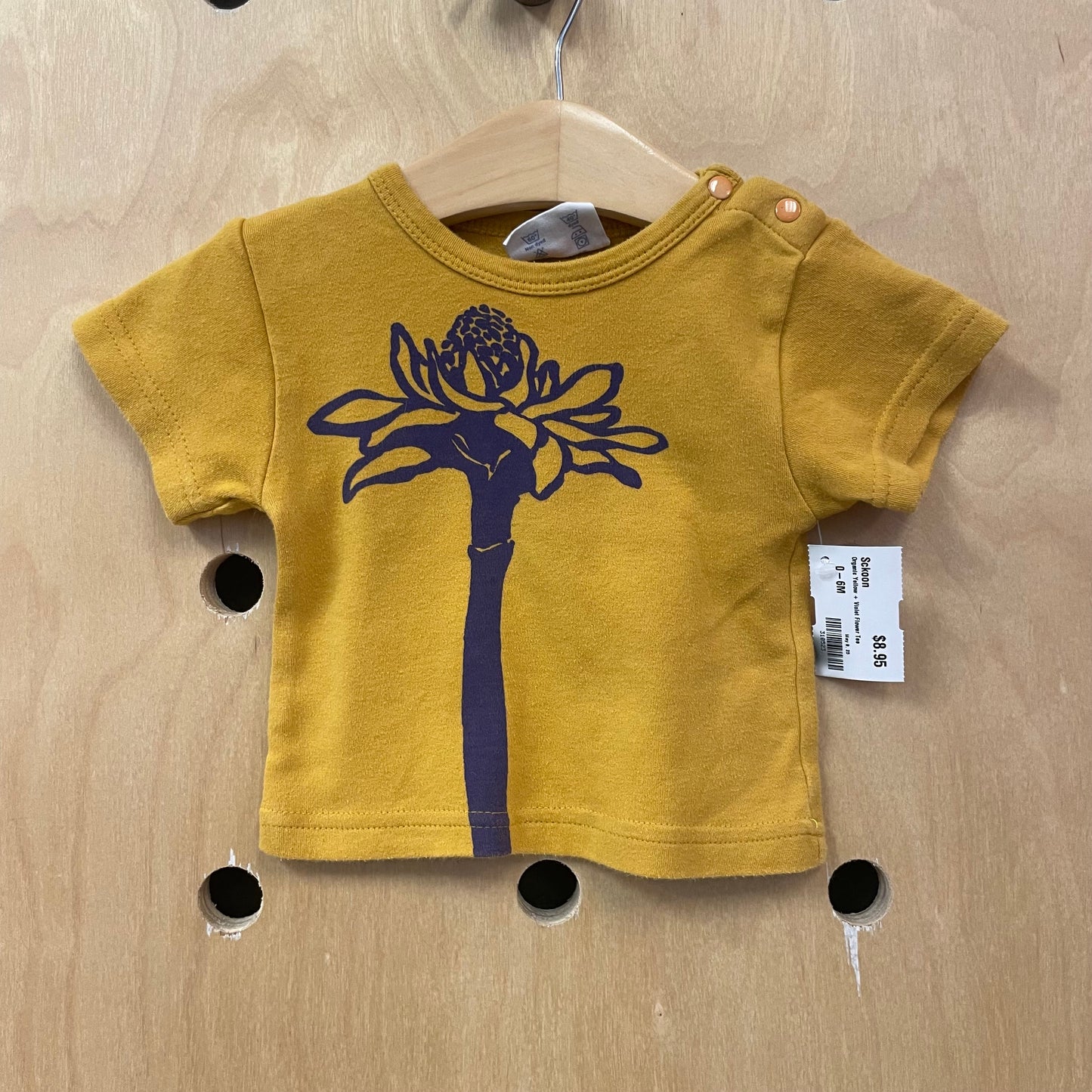 Organic Yellow + Violet Flower Tee