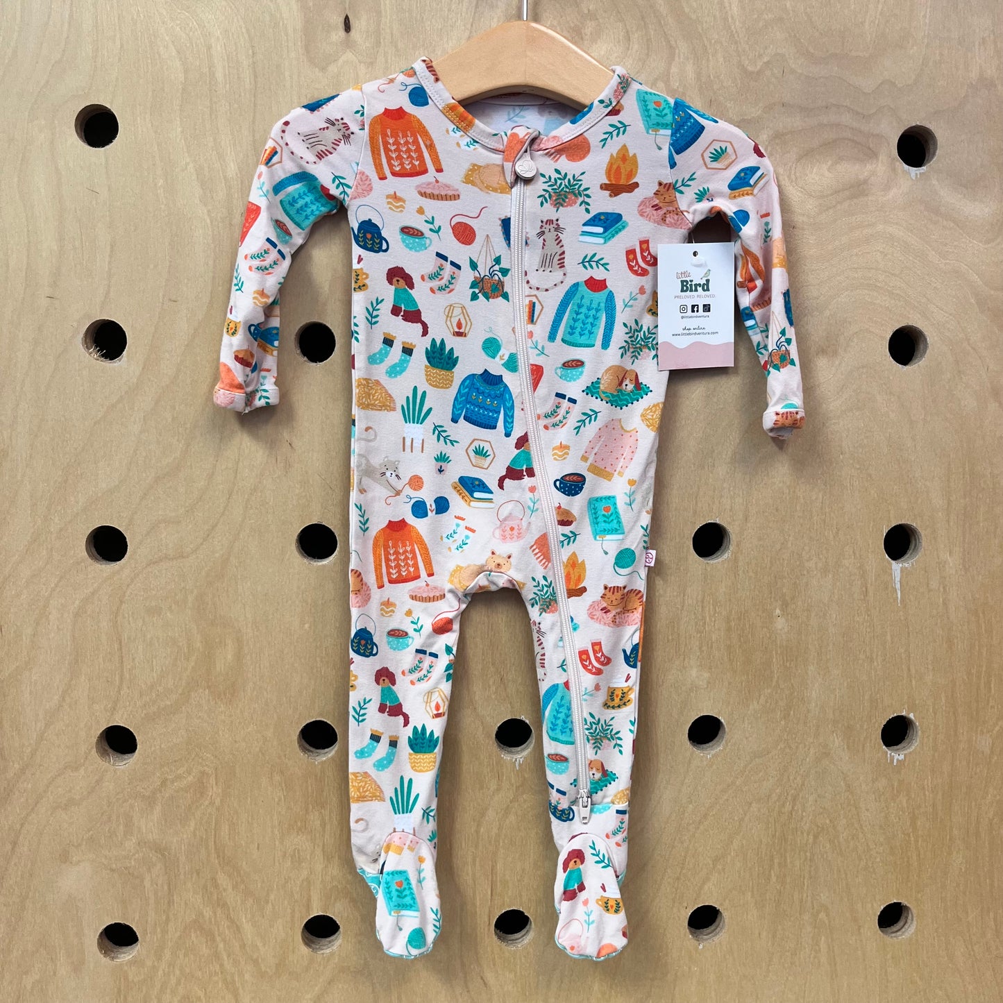 Peach Cozy Vibes Bamboo Footies