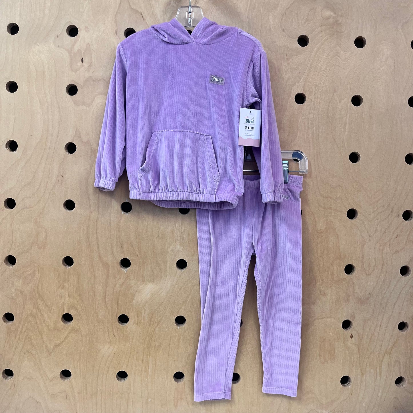 Purple Ribbed Velour Outfit