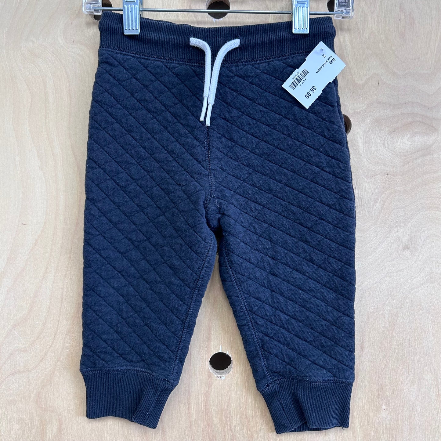 Black Quilted Joggers