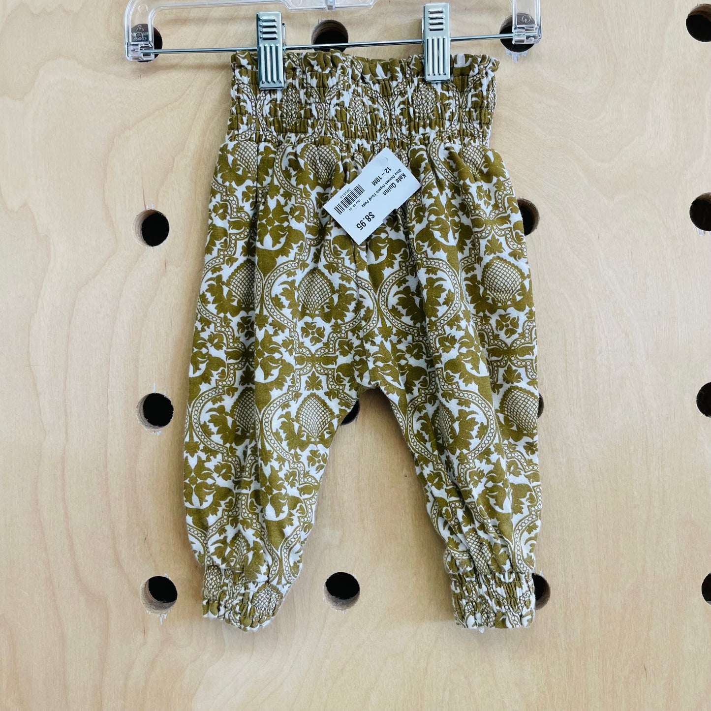Olive Demask Organic Floral Pants