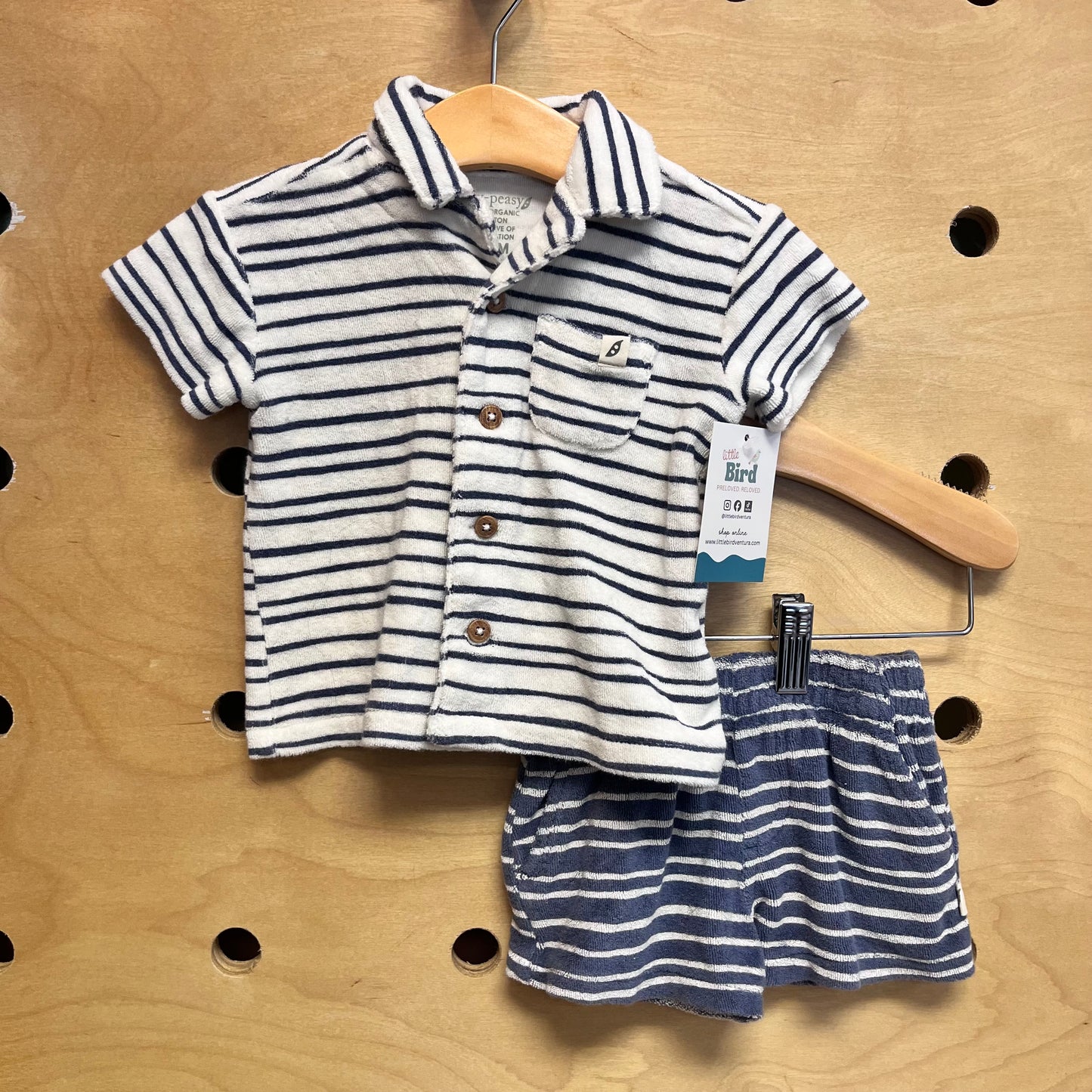 Organic Blue/White Terry Outfit