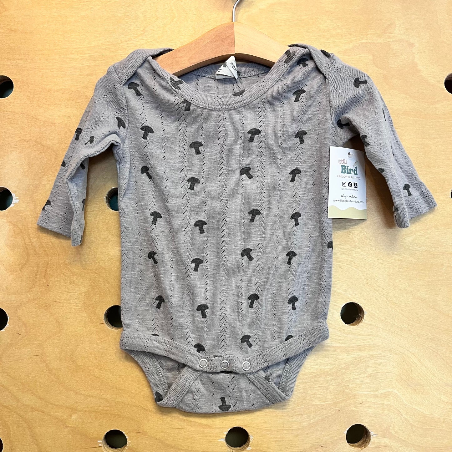 Grey Mushrooms Pointelle Bodysuit
