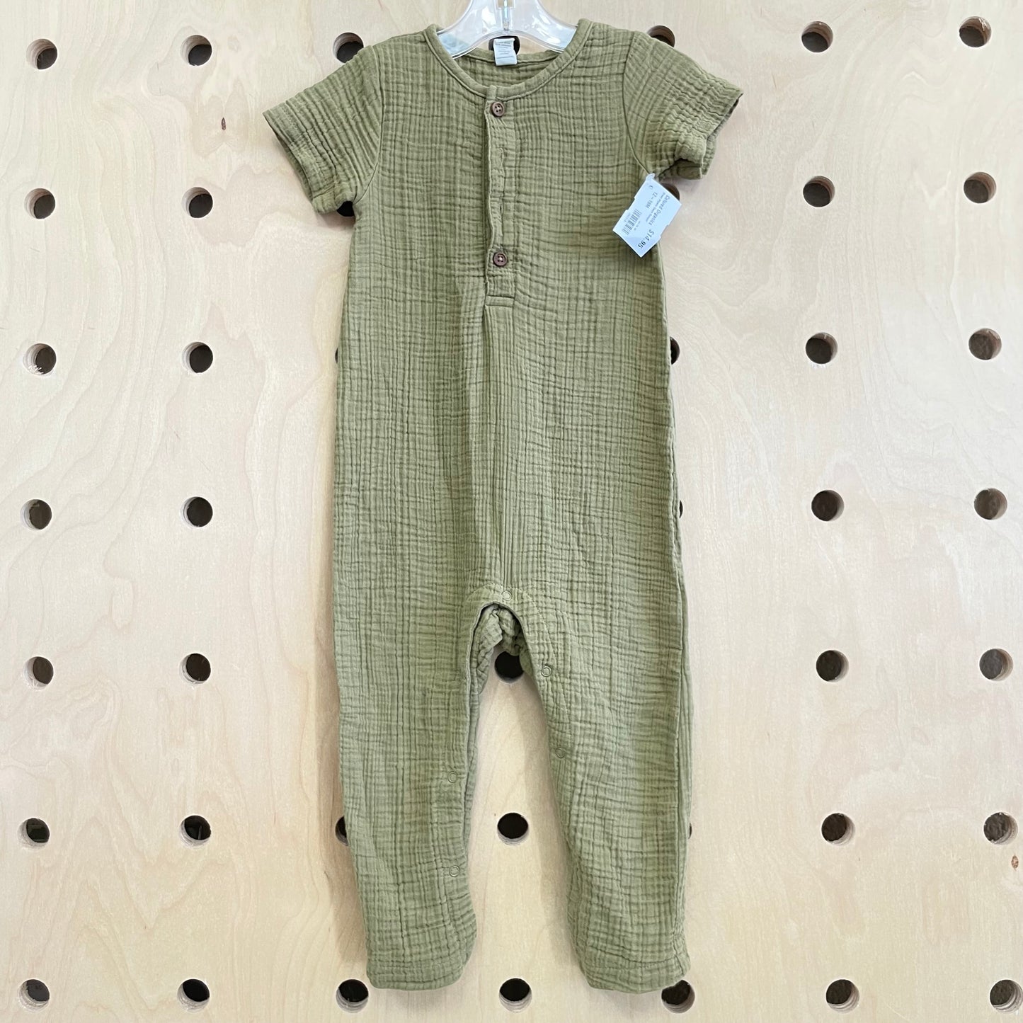 Green Organic Gauze Romper