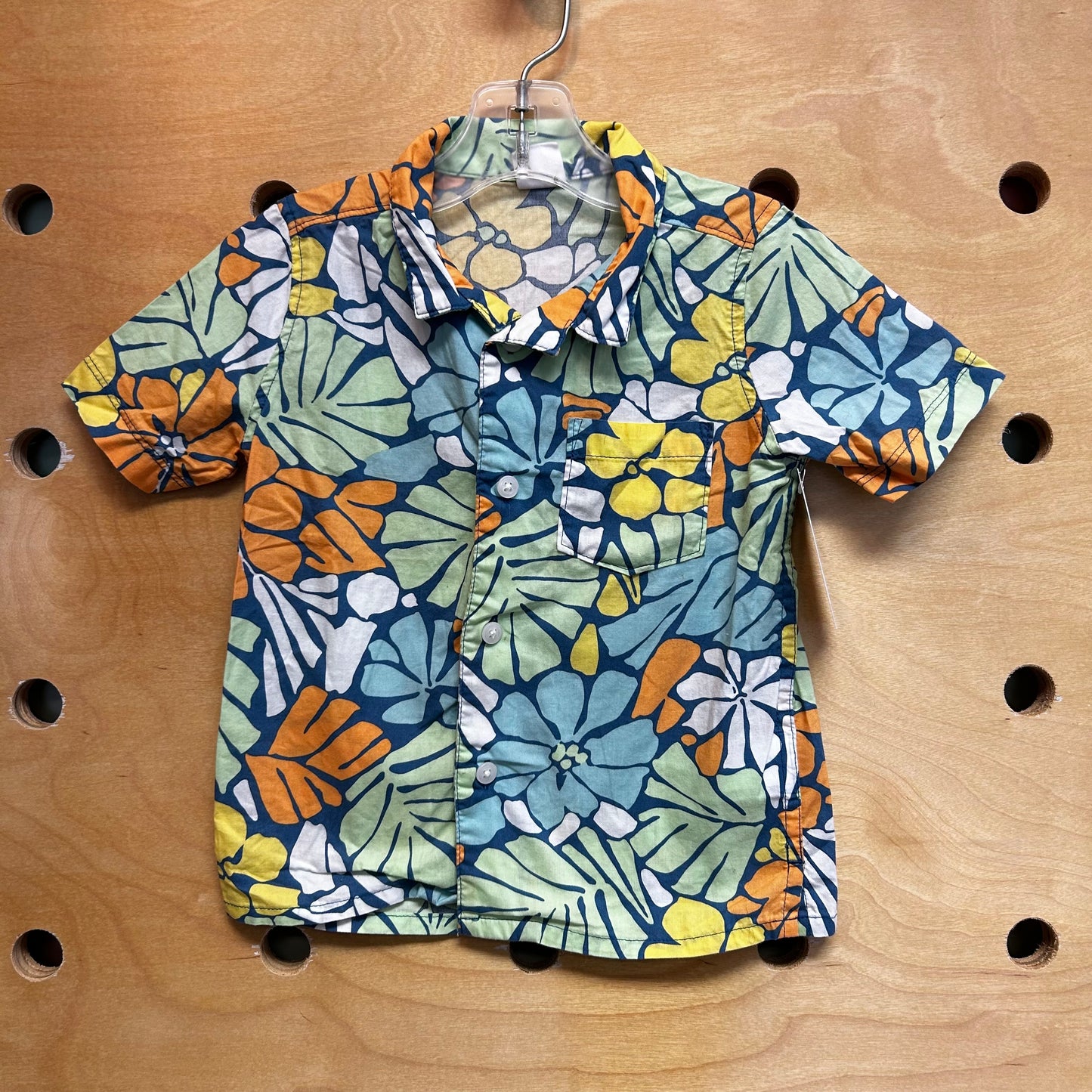 Blue/Green Floral Button Up