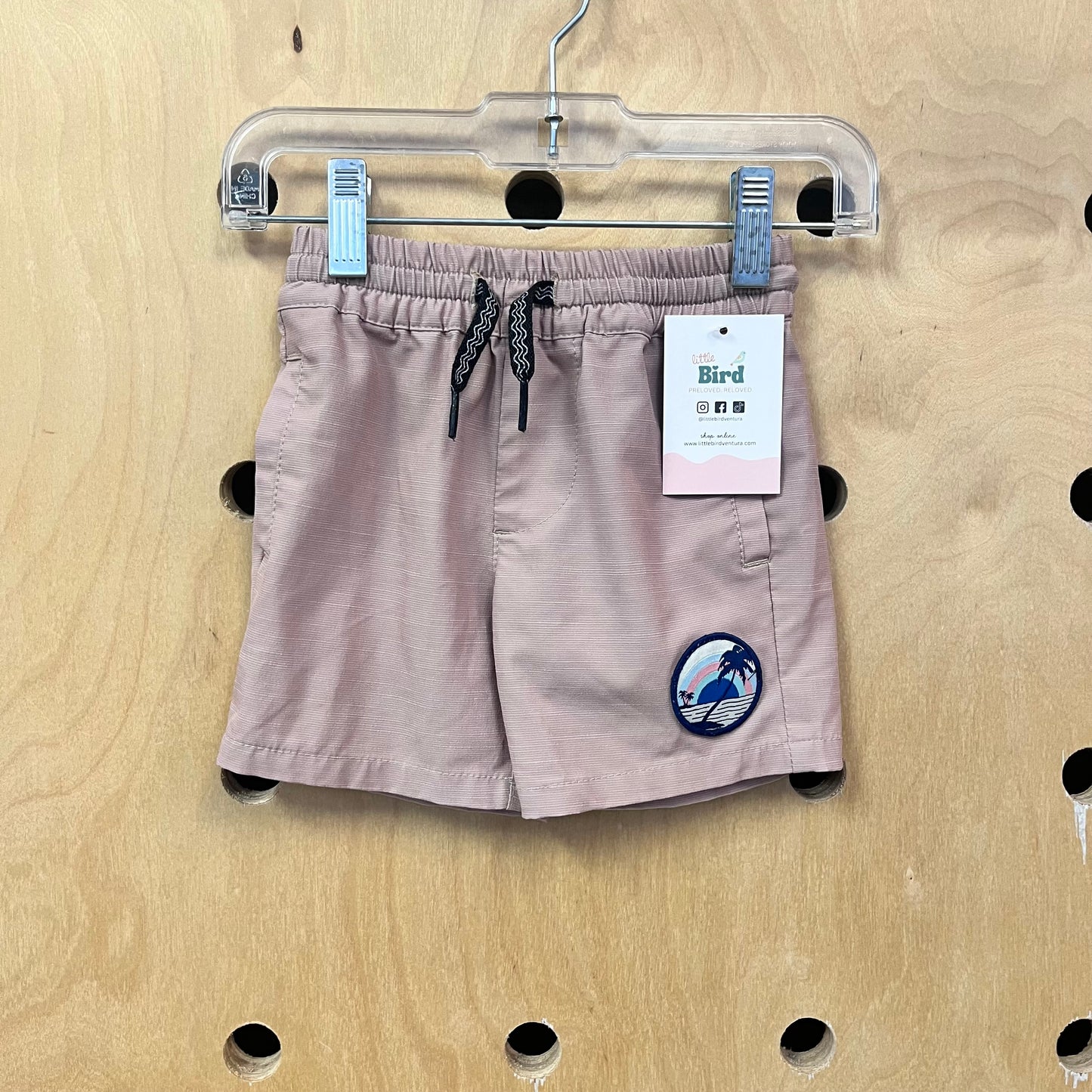Taupe Island Patch Swim Shorts