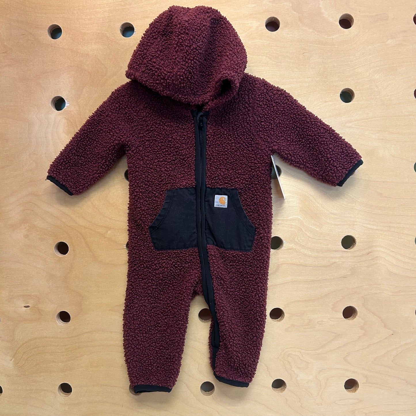 Maroon Sherpa Hooded Romper