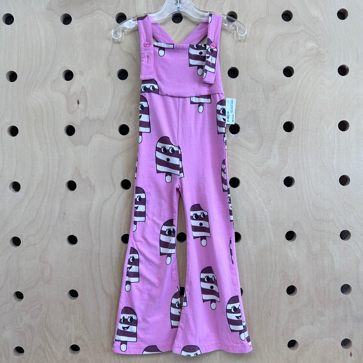 Pink Popsicles Flare Overalls