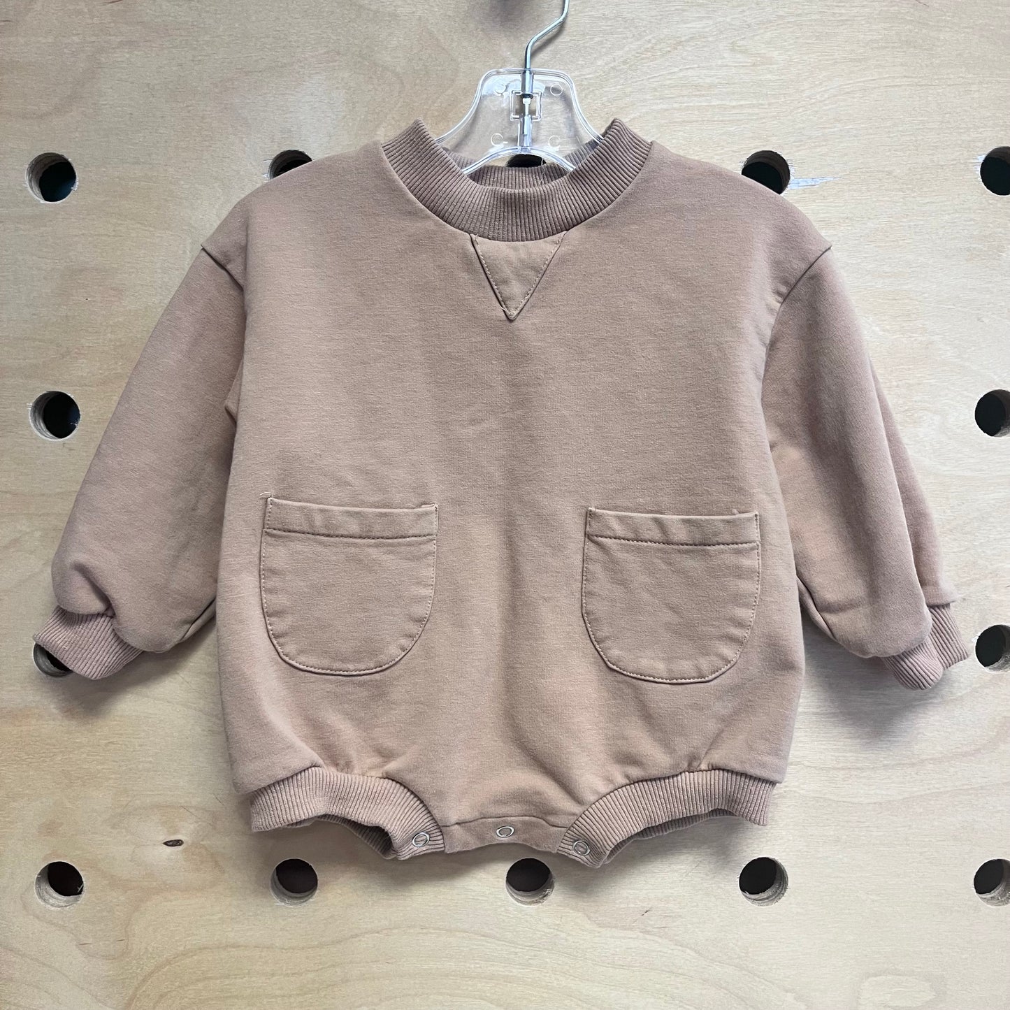 Earthy Brown LS Bubble Romper