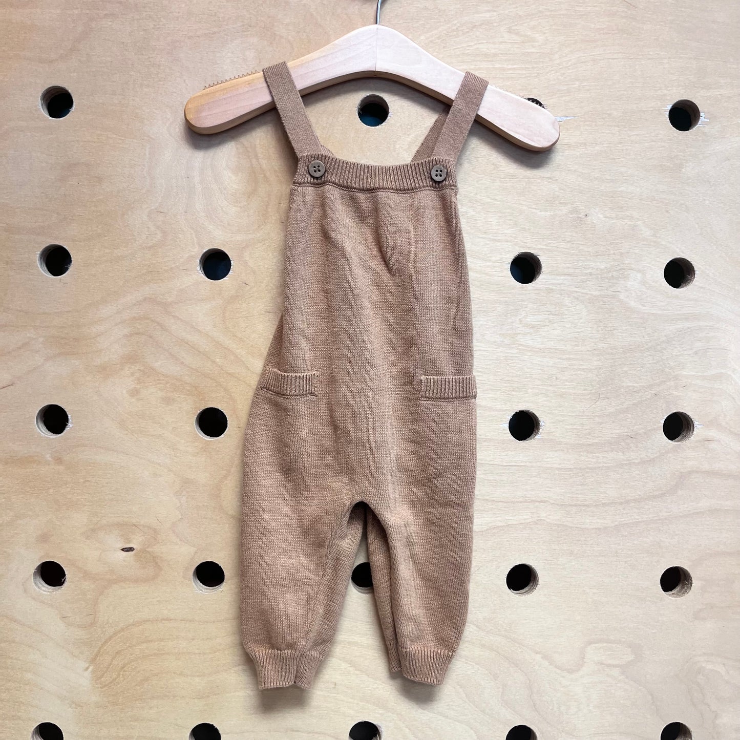 Brown Knit Pocket Romper