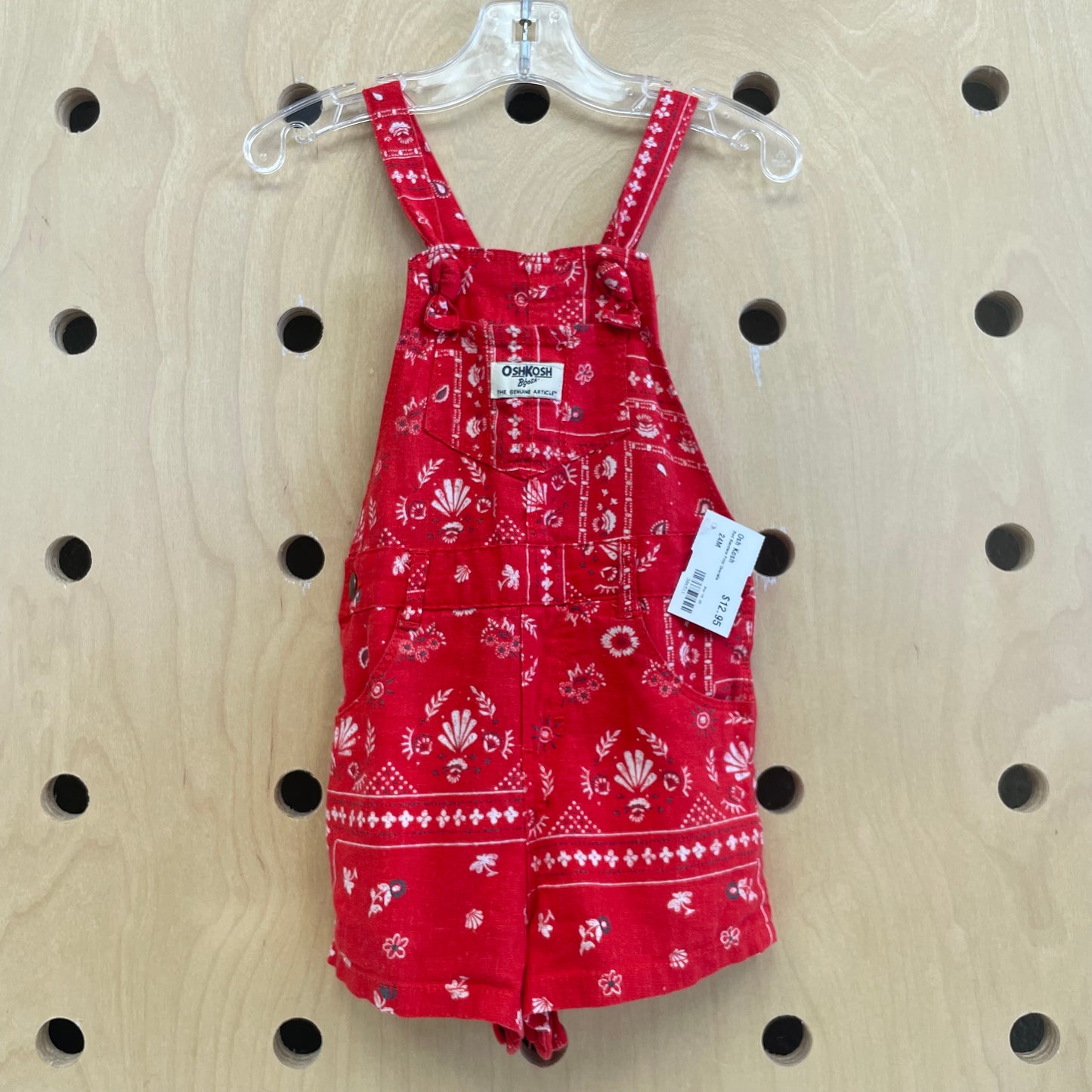 Red Bandana Print Overalls