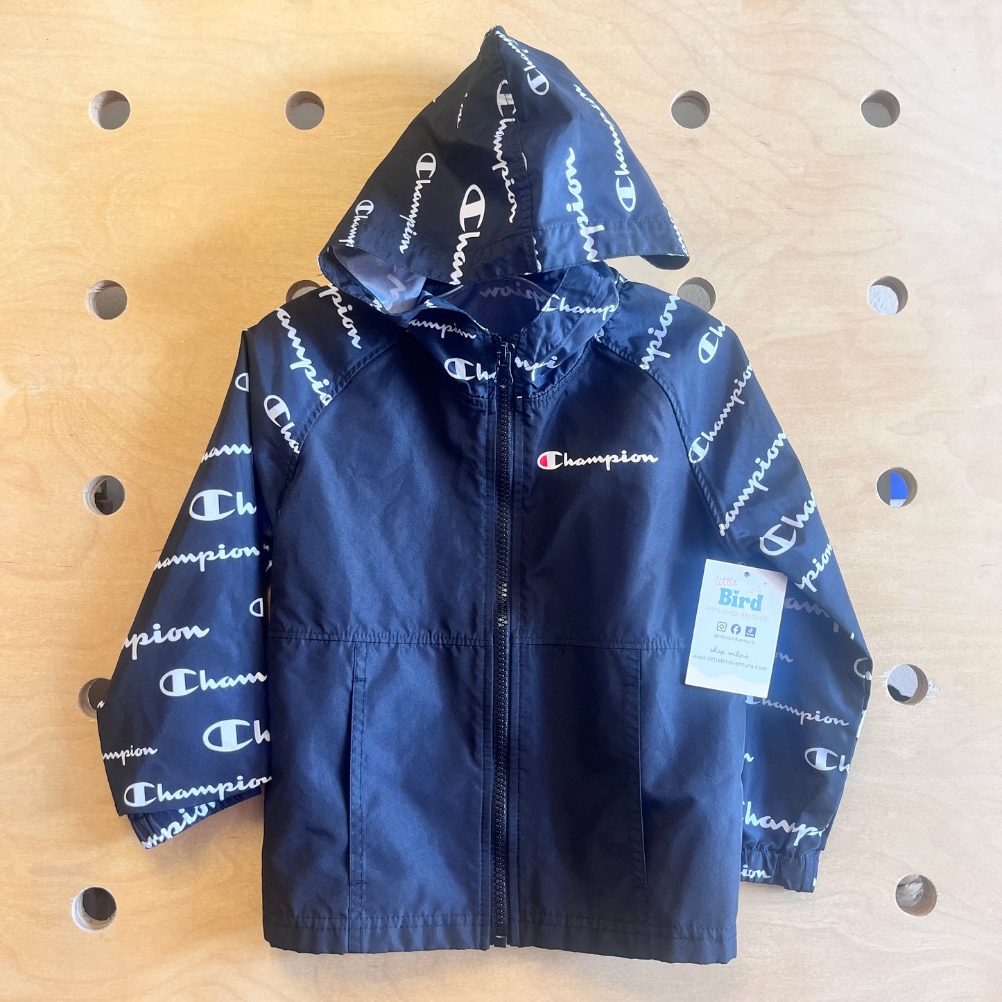 Black/White Logo Windbreaker