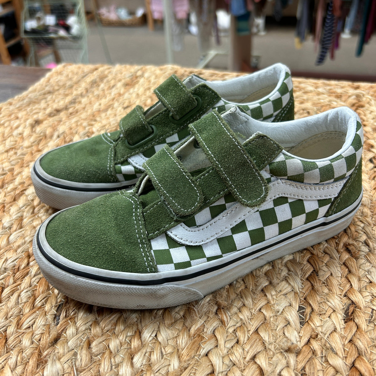 Green Checkered Old Skool V Sneakers