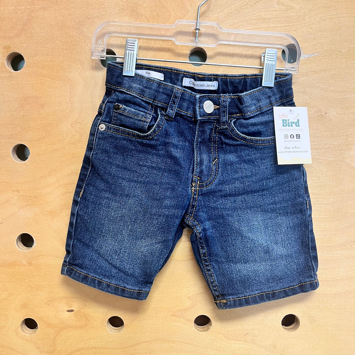Dark Wash Stretchy Slim Denim Shorts
