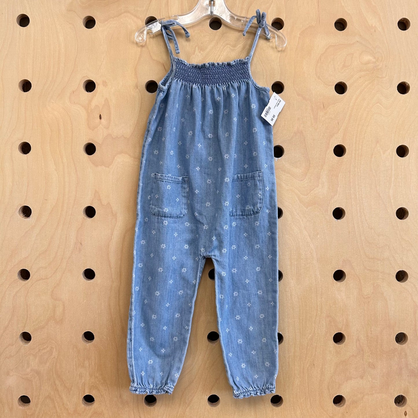 Denim Floral Jumpsuit