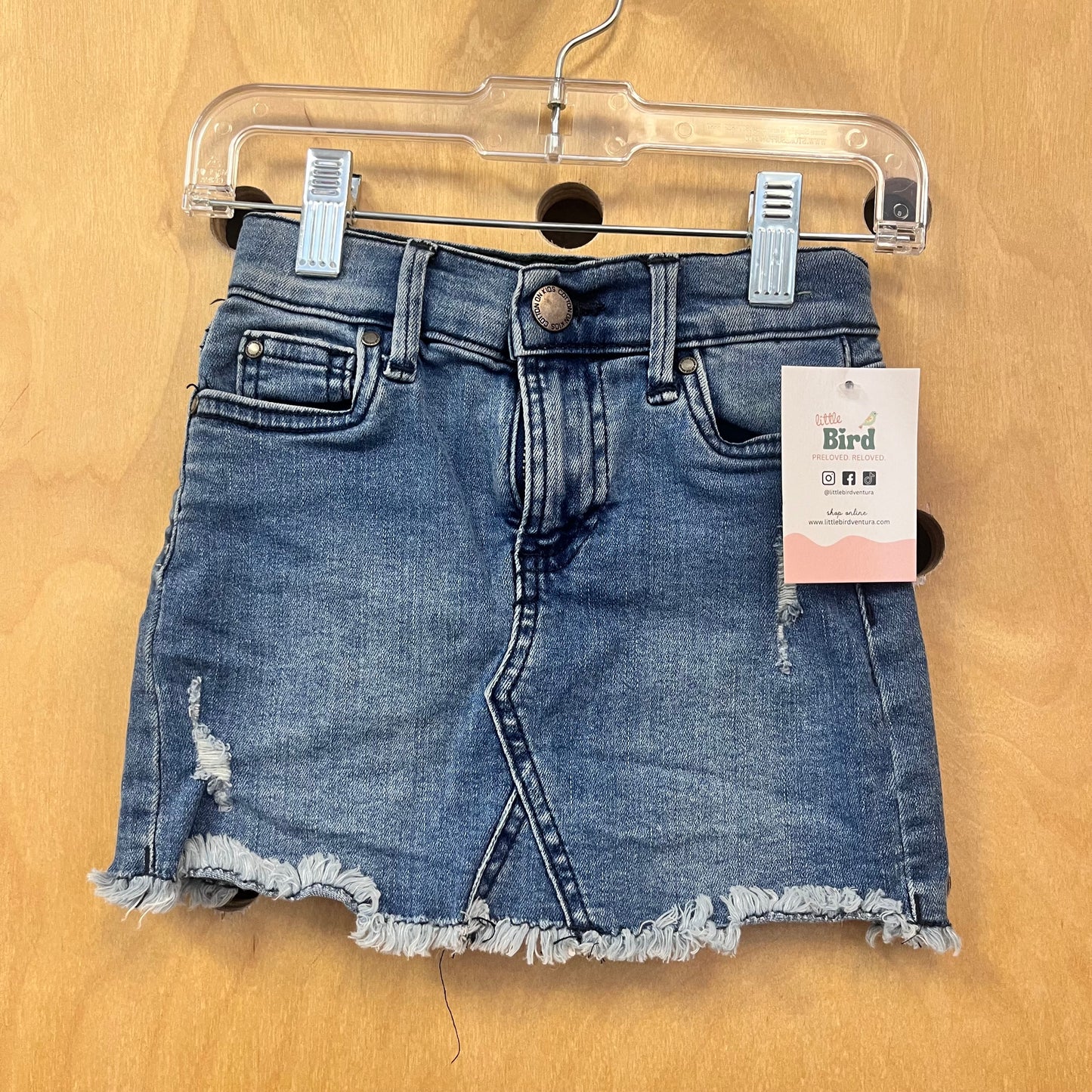 Distressed Denim Skirt