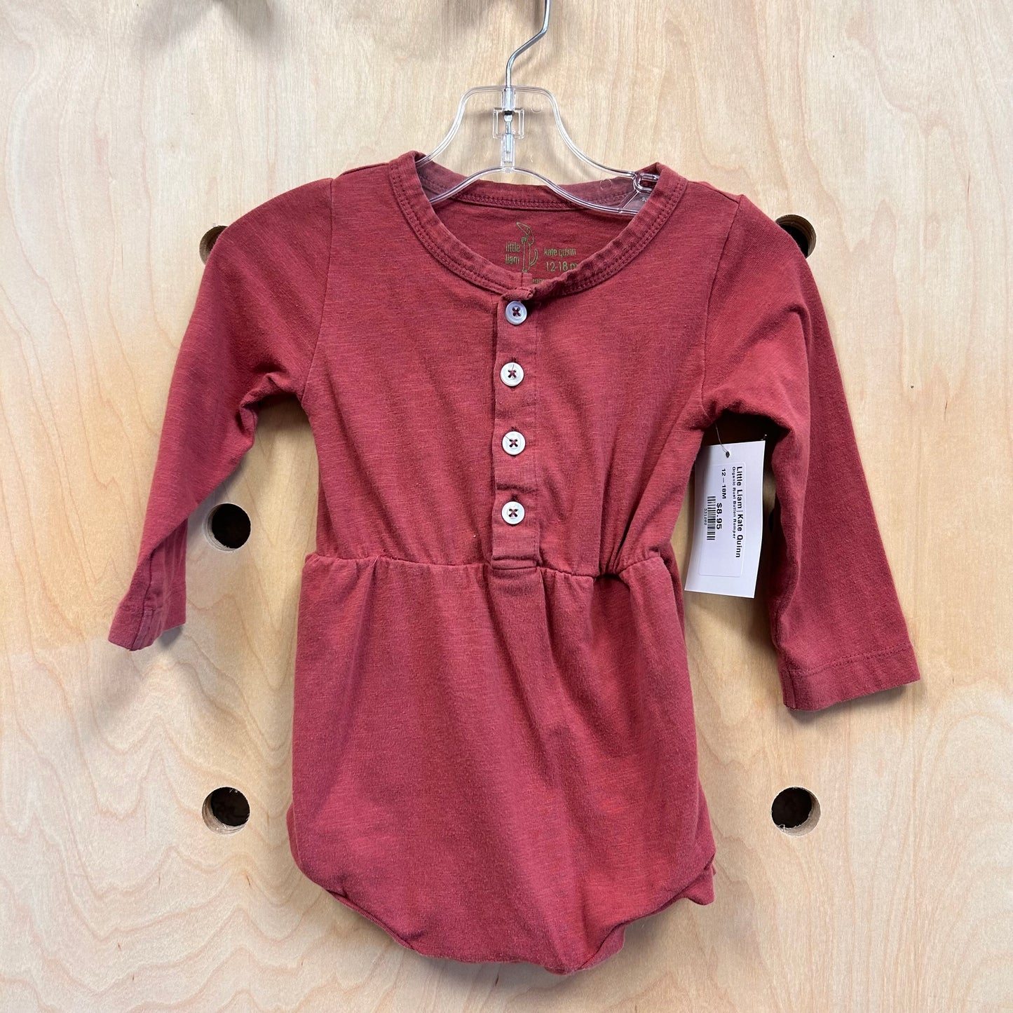 Organic Rust Button Romper