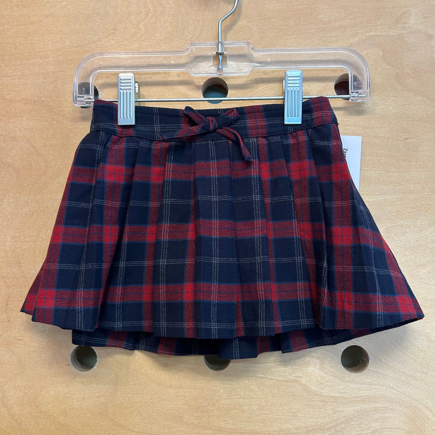 Red/Navy Plaid Pleated Skort