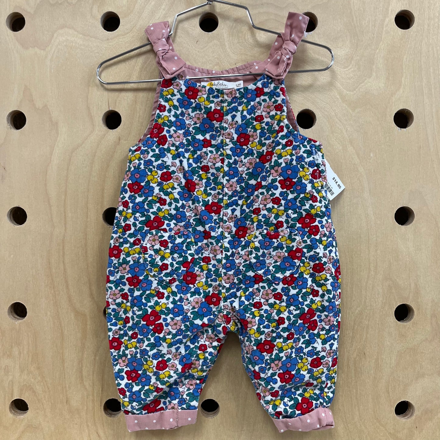 Floral Cord Overalls