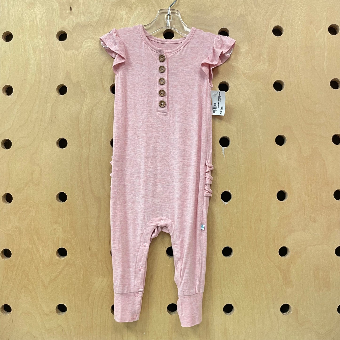Heather Pink Bamboo Snap Romper