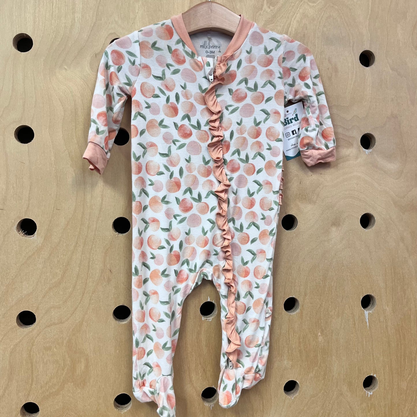 Ruffle Back Bamboo Peaches Footies