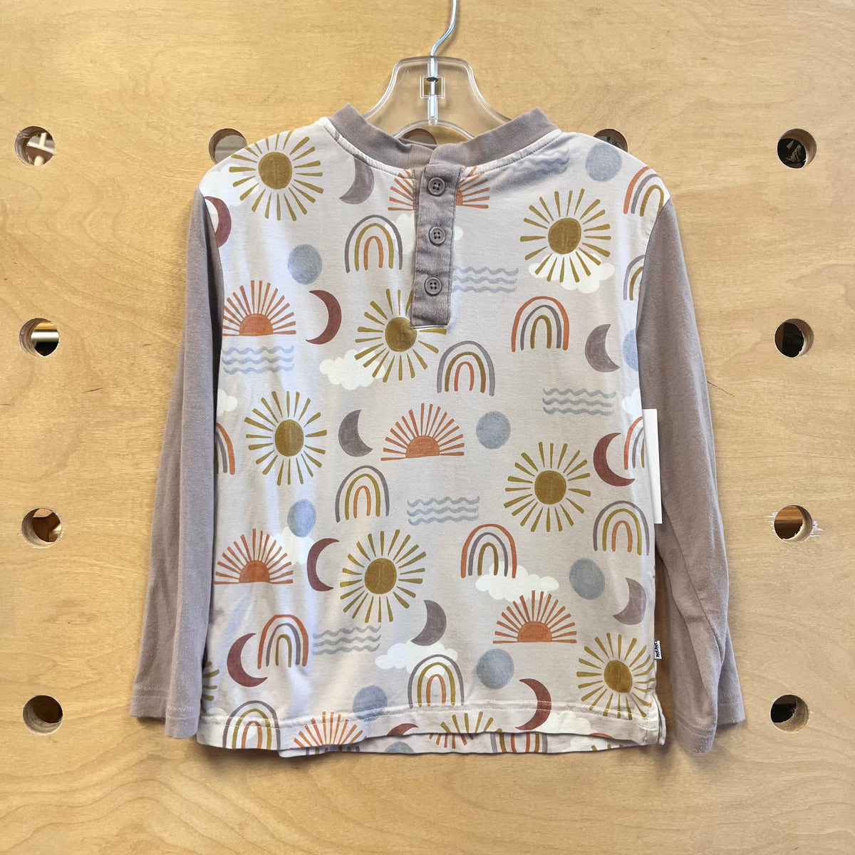 Beige Sun & Rainbows Bamboo Henley
